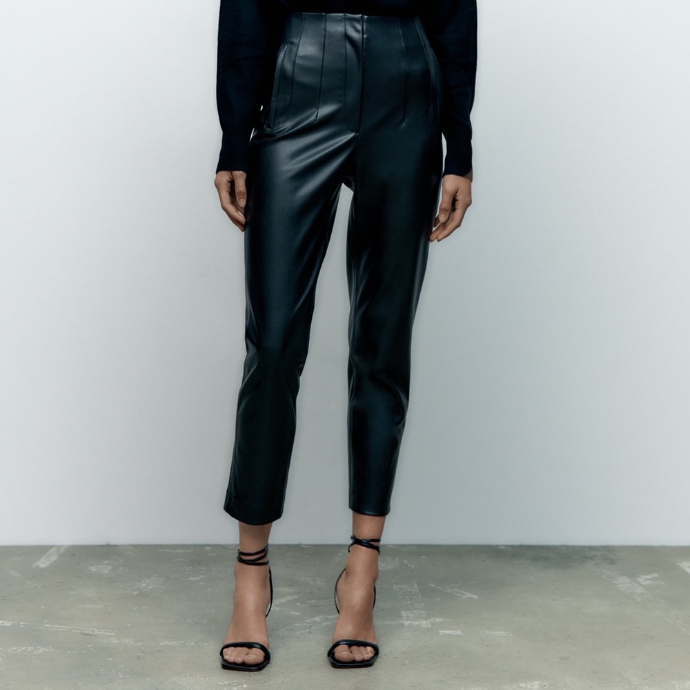 ZARA High Waisted Leather Pants